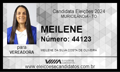 Candidato MEILENE 2024 - MURICILÂNDIA - Eleições