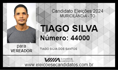 Candidato TIAGO SILVA 2024 - MURICILÂNDIA - Eleições