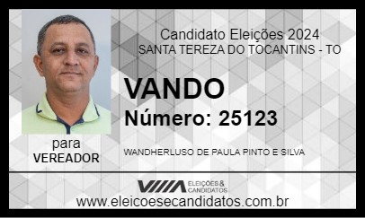 Candidato VANDO 2024 - SANTA TEREZA DO TOCANTINS - Eleições