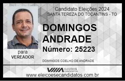 Candidato DOMINGOS ANDRADE 2024 - SANTA TEREZA DO TOCANTINS - Eleições