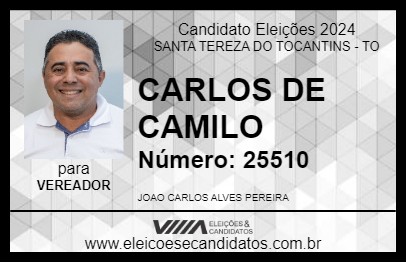 Candidato CARLOS DE CAMILO 2024 - SANTA TEREZA DO TOCANTINS - Eleições