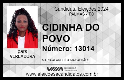 Candidato CIDINHA DO POVO 2024 - PALMAS - Eleições