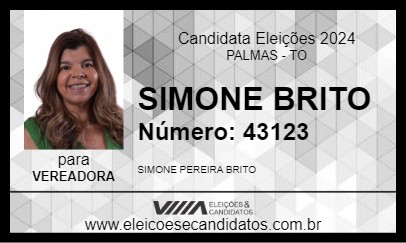 Candidato SIMONE BRITO 2024 - PALMAS - Eleições