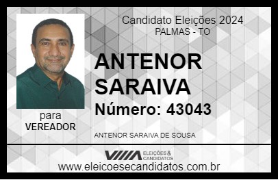 Candidato ANTENOR SARAIVA 2024 - PALMAS - Eleições