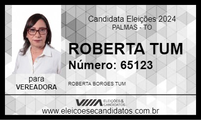 Candidato ROBERTA TUM 2024 - PALMAS - Eleições