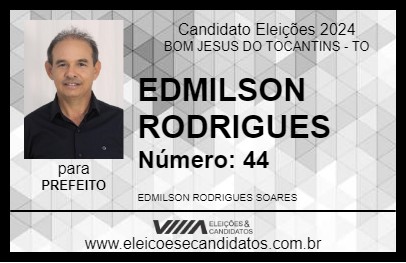 Candidato EDMILSON RODRIGUES 2024 - BOM JESUS DO TOCANTINS - Eleições