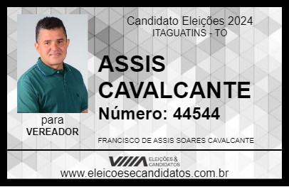 Candidato ASSIS CAVALCANTE 2024 - ITAGUATINS - Eleições