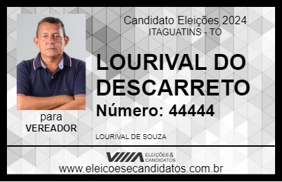 Candidato LOURIVAL DO DESCARRETO 2024 - ITAGUATINS - Eleições