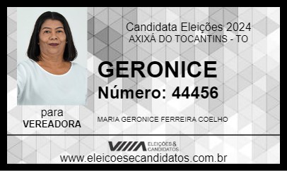 Candidato GERONICE 2024 - AXIXÁ DO TOCANTINS - Eleições