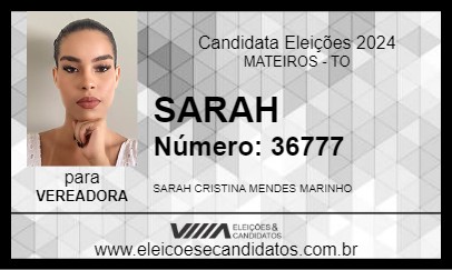 Candidato SARAH 2024 - MATEIROS - Eleições