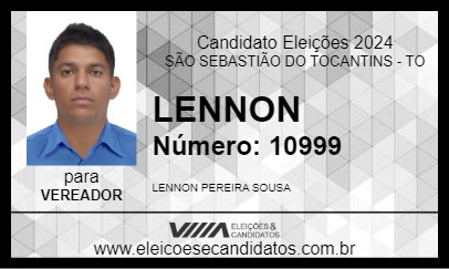 Candidato LENNON 2024 - SÃO SEBASTIÃO DO TOCANTINS - Eleições