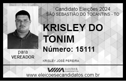 Candidato KRISLEY DO TONIM 2024 - SÃO SEBASTIÃO DO TOCANTINS - Eleições