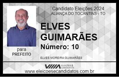 Candidato ELVES GUIMARÃES 2024 - ALIANÇA DO TOCANTINS - Eleições