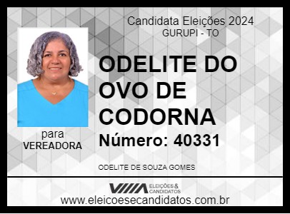 Candidato ODELITE DO OVO DE CODORNA 2024 - GURUPI - Eleições