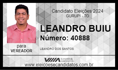 Candidato LEANDRO BUIU 2024 - GURUPI - Eleições