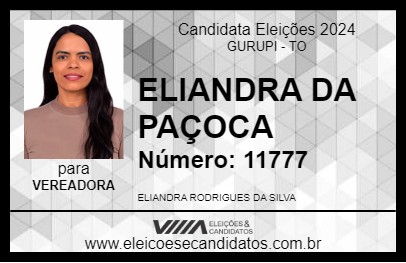 Candidato ELIANDRA DA PAÇOCA 2024 - GURUPI - Eleições