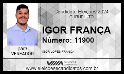 Candidato IGOR FRANÇA 2024 - GURUPI - Eleições