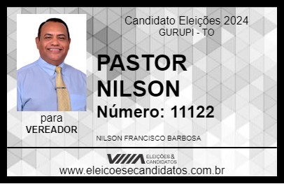 Candidato PASTOR NILSON 2024 - GURUPI - Eleições