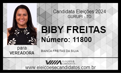 Candidato BIBY FREITAS 2024 - GURUPI - Eleições