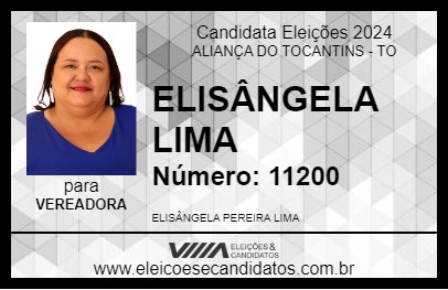 Candidato ELISÂNGELA LIMA 2024 - ALIANÇA DO TOCANTINS - Eleições