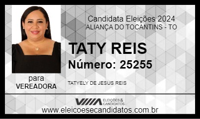 Candidato TATY REIS 2024 - ALIANÇA DO TOCANTINS - Eleições