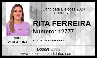 Candidato RITA FERREIRA 2024 - GURUPI - Eleições