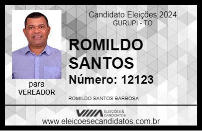 Candidato ROMILDO SANTOS 2024 - GURUPI - Eleições