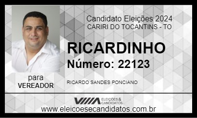 Candidato RICARDINHO 2024 - CARIRI DO TOCANTINS - Eleições