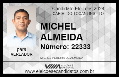 Candidato MICHEL ALMEIDA 2024 - CARIRI DO TOCANTINS - Eleições