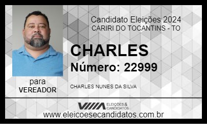 Candidato CHARLES 2024 - CARIRI DO TOCANTINS - Eleições