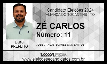 Candidato ZÉ CARLOS 2024 - ALIANÇA DO TOCANTINS - Eleições