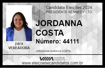 Candidato JORDANNA COSTA 2024 - PRESIDENTE KENNEDY - Eleições