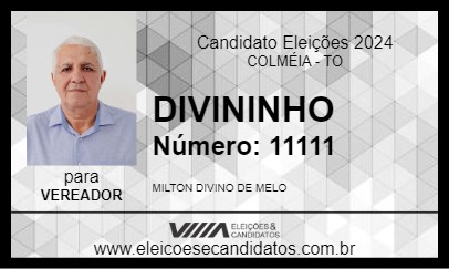 Candidato DIVININHO 2024 - COLMÉIA - Eleições