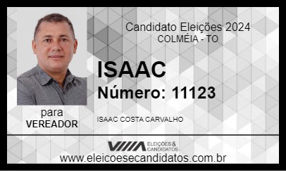 Candidato ISAAC 2024 - COLMÉIA - Eleições