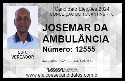 Candidato JOSEMAR DA AMBULÂNCIA 2024 - CONCEIÇÃO DO TOCANTINS - Eleições