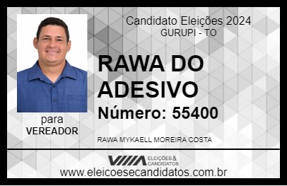 Candidato RAWA DO ADESIVO 2024 - GURUPI - Eleições