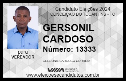 Candidato GERSONIL CARDOSO 2024 - CONCEIÇÃO DO TOCANTINS - Eleições