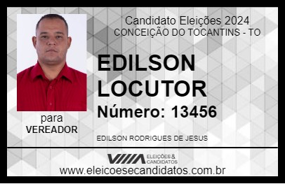 Candidato EDILSON LOCUTOR 2024 - CONCEIÇÃO DO TOCANTINS - Eleições