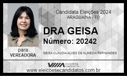 Candidato DRA GEISA 2024 - ARAGUAÍNA - Eleições