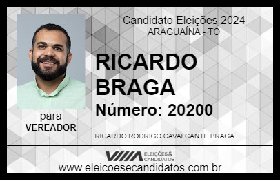 Candidato RICARDO BRAGA 2024 - ARAGUAÍNA - Eleições