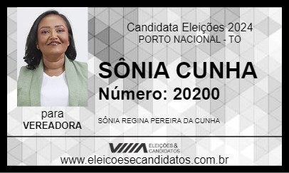 Candidato SÔNIA CUNHA 2024 - PORTO NACIONAL - Eleições