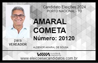 Candidato AMARAL COMETA 2024 - PORTO NACIONAL - Eleições