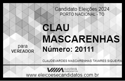 Candidato CLAU MASCARENHAS 2024 - PORTO NACIONAL - Eleições