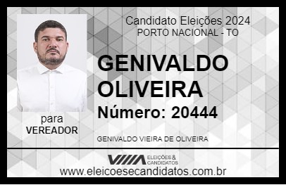 Candidato GENIVALDO OLIVEIRA 2024 - PORTO NACIONAL - Eleições