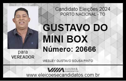 Candidato GUSTAVO DO MINI BOX 2024 - PORTO NACIONAL - Eleições