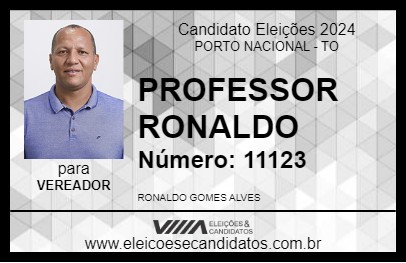 Candidato PROFESSOR RONALDO 2024 - PORTO NACIONAL - Eleições