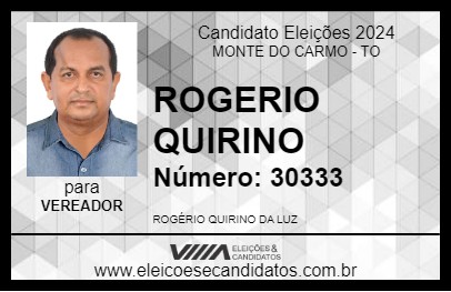 Candidato ROGERIO QUIRINO 2024 - MONTE DO CARMO - Eleições