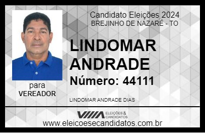 Candidato LINDOMAR ANDRADE 2024 - BREJINHO DE NAZARÉ - Eleições