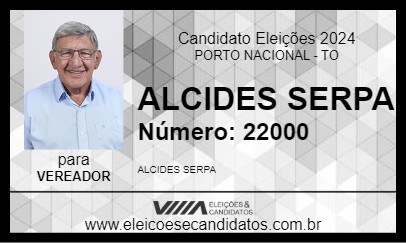 Candidato ALCIDES SERPA 2024 - PORTO NACIONAL - Eleições