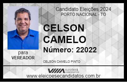 Candidato CELSON CAMELO 2024 - PORTO NACIONAL - Eleições